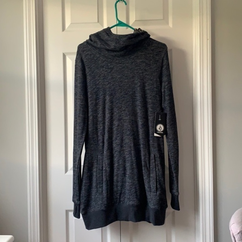 Volcom Grey/ Black Hoodie Sweatshirt NWT